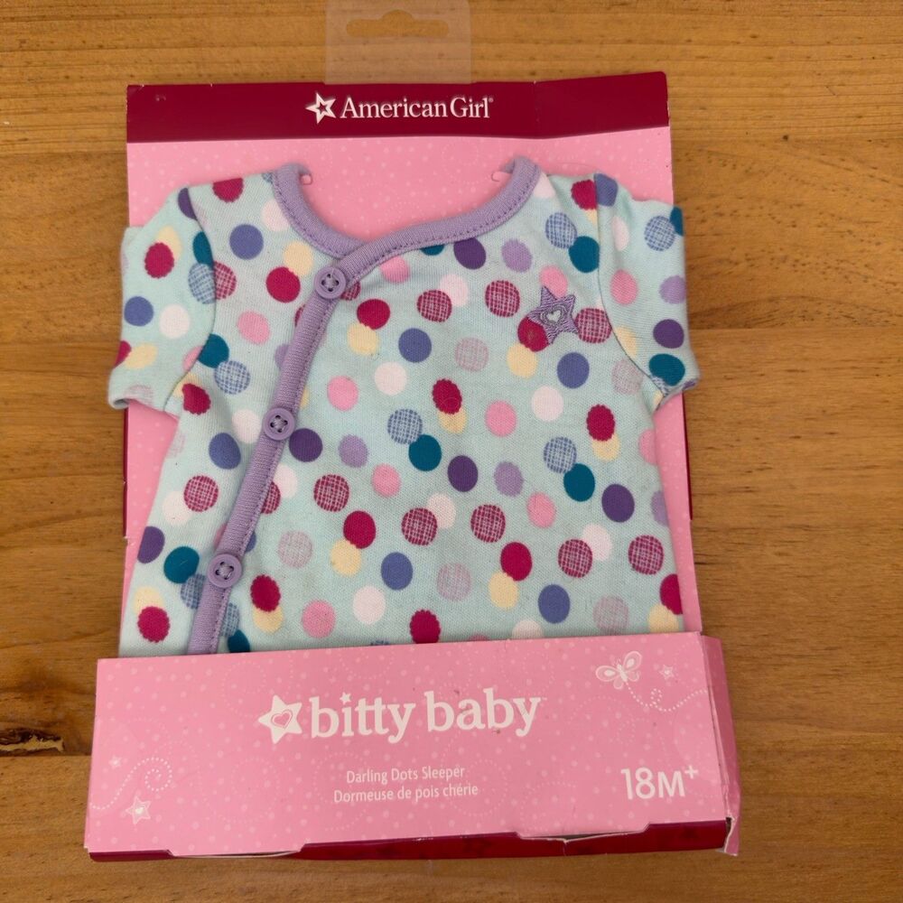 American Girl - Bitty Baby Doll - Darling Dots Sleeper  2019 NEW Gift Polka Dots